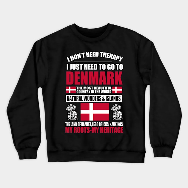 danish - DENMARK THERAPY Crewneck Sweatshirt by mariejohnson0